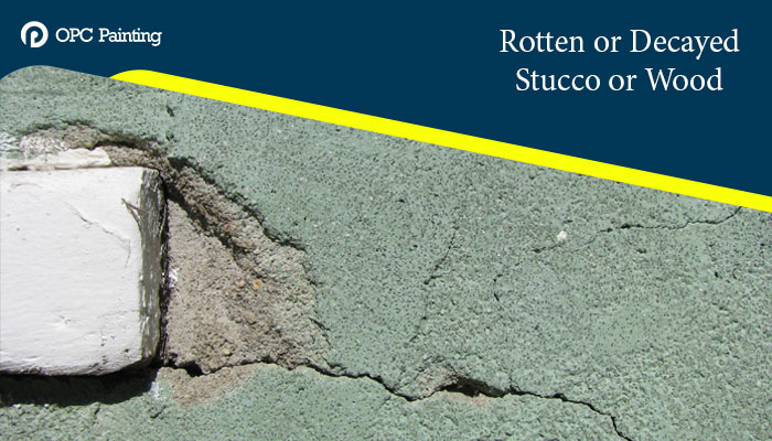 Rotten or Decayed Stucco or Wood